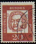 ALEMANIA 1961 Scott 829 Sello Personajes Johann Sebastian Bach 20 Usado Michel 352 Allemagne Duitsla