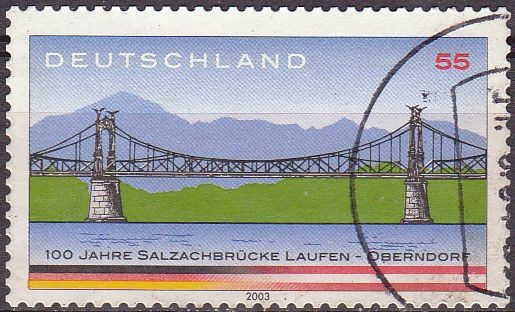 ALEMANIA 2003 Scott 2245 Sello Arquitectura Puente Salzack 55 Usado Michel 2346 Allemagne Duitsland