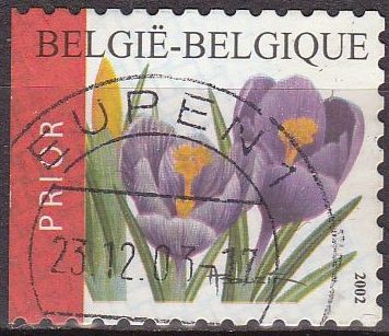 BELGICA 2002 Scott 1937 Sello Flores Crocuses Usado Michel 3191