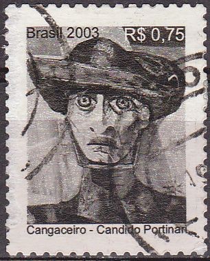 BRASIL 2003 Scott 2911 Sello Pintura Moderna Candido Portinari Cangaceiro 0,75 Usado Michel 3341