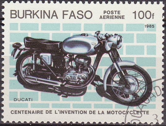 Burkina Faso 1985 Scott 692 Centenario Invención de la Moto Ducati Matasello de favor Preobliterado 