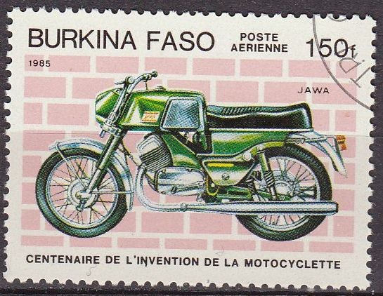 Burkina Faso 1985 Scott 693 Centenario Invención de la Moto Jawa Matasello de favor Preobliterado 