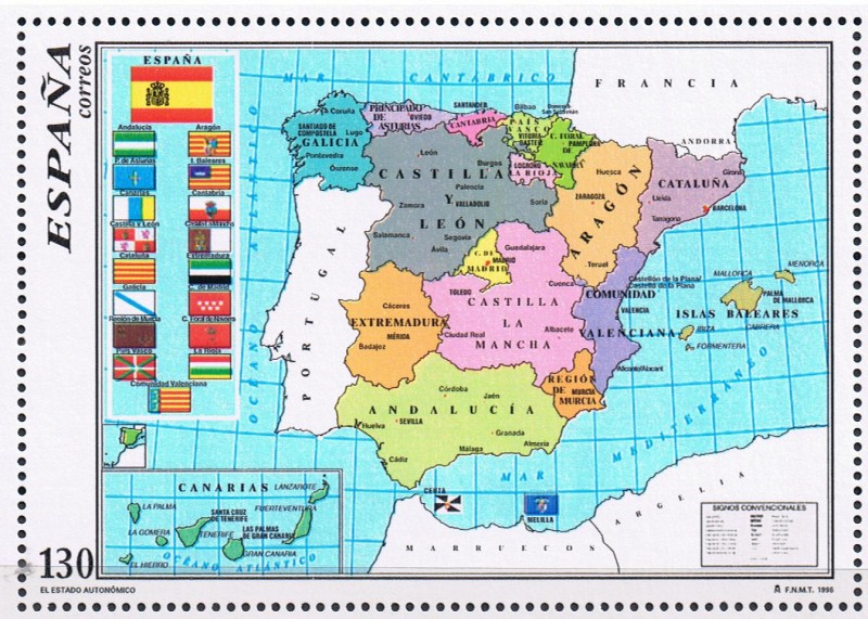 Edifil  3459  Mapa oficial del Estado Autonómico  