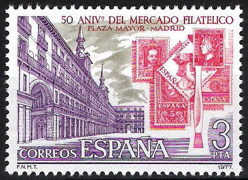 2415  L  Aniv. del Mercado filatélico de la Plaza Mayor de Madrid.
