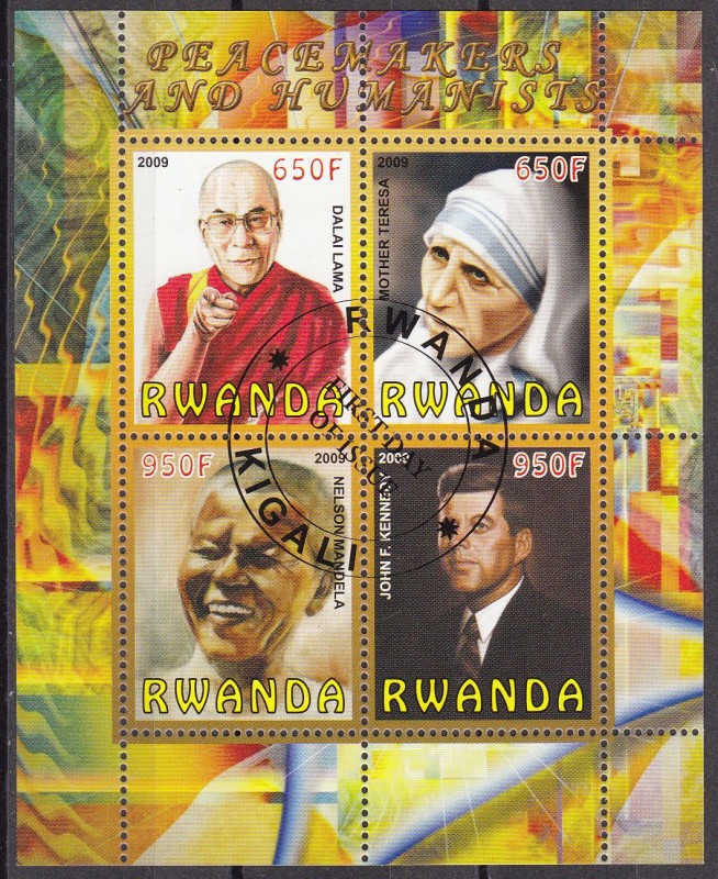 Ruanda 2009 Nelson Mandela, Dalai Lama, Madre Teresa de Calcuta y John F. Kennedy