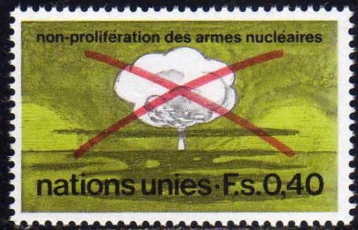 ONU GINEBRA 1972 23 Sello Nuevo ** No a la Proliferación de las Armas Nucleares 0,40Fs