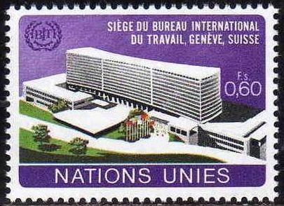 ONU GINEBRA 1974 37 Sello Nuevo ** Edificio Oficina Internacional del Trabajo 0,60Fs