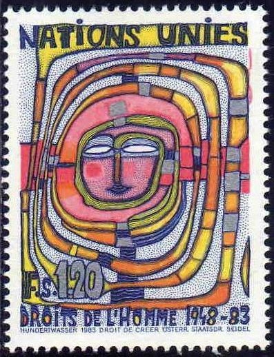 ONU GINEBRA 1983 120 Sello Nuevo ** Derechos del Hombre 1,20Fs