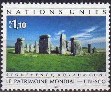 ONU GINEBRA 1992 212 Sello Nuevo ** Patrimonio Mundial UNESCO Stonehenge Gran Bretaña 1,10Fs