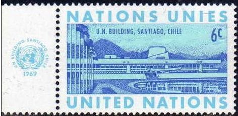 ONU NEW YORK 1969 194 Sello Nuevo ** Edificio Naciones Unidas Chile 6c