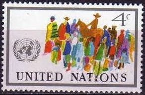 ONU NEW YORK 1976 268 Sello Nuevo ** Anagrama Dibujo 4c