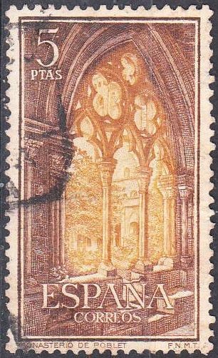 ESPAÑA 1963 1497 Sello Sta Maria de Poblet usado