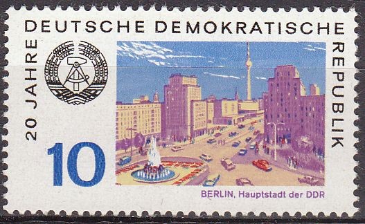 Alemania DDR 1969 Scott 1140 Sello Nuevo Escudo de Armas y Vista de Berlin 10pf Allemagne Duitsland