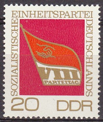 Alemania DDR 1971 Scott 1304 Sello Nuevo Congreso Socialista Emblema 20pf Allemagne Duitsland German