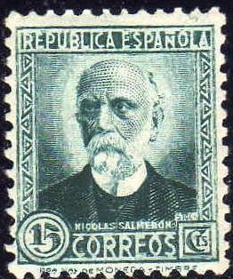 ESPAÑA 1932 665 Sello Nuevo Nicolás Salmeron 15c República Española 15c Espana Spain Espagne Spagna