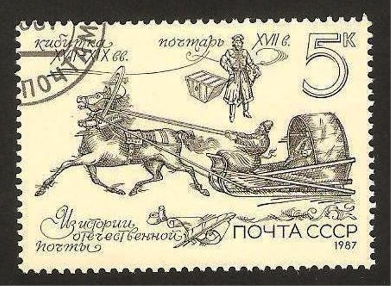 historia del correo ruso, correo en trineo