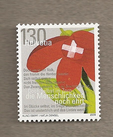 Flor con bandera suiza