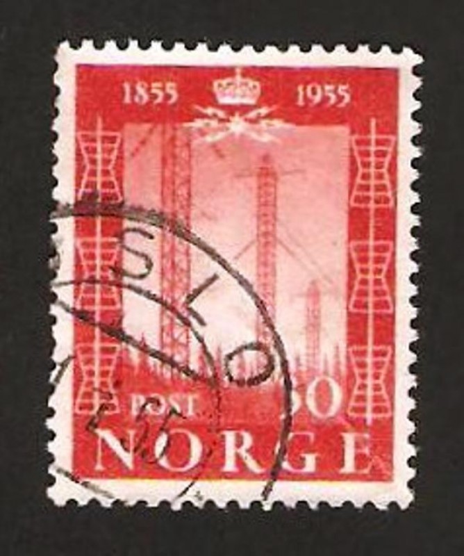 centº de la primera linea telegráfica noruega