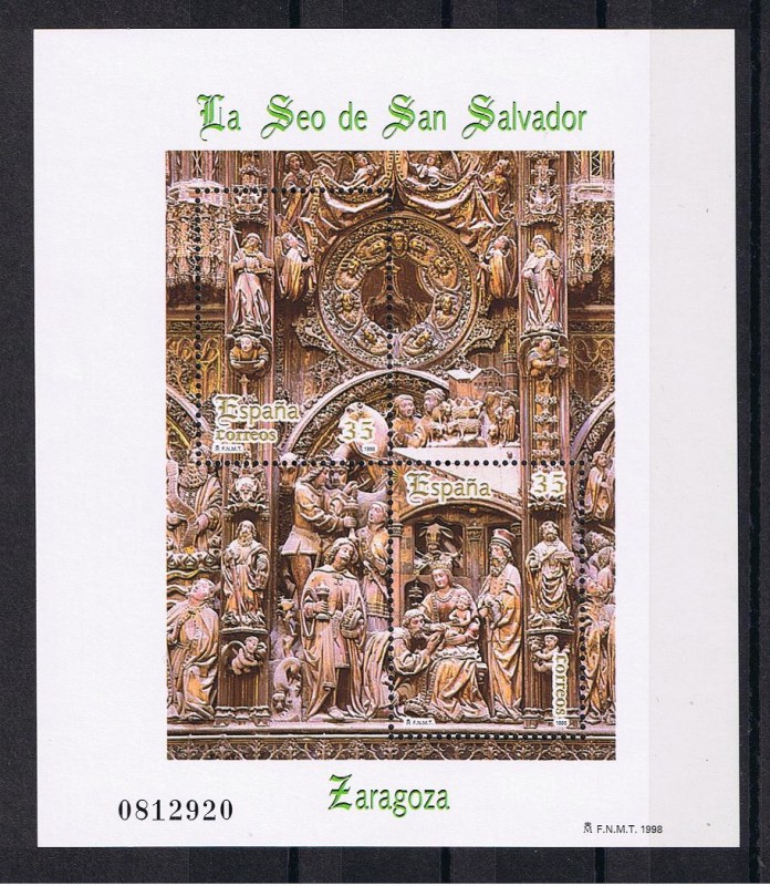 Edifil  3595  La Seo de San Salvador de Zaragoza.  Se completa con el resto del Retablo
