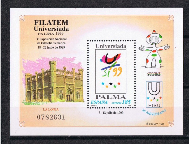 Edifil  3648  Filatem-Universiada Palma 1999.  Se completa con el edificio de La Lonja de Palma de M