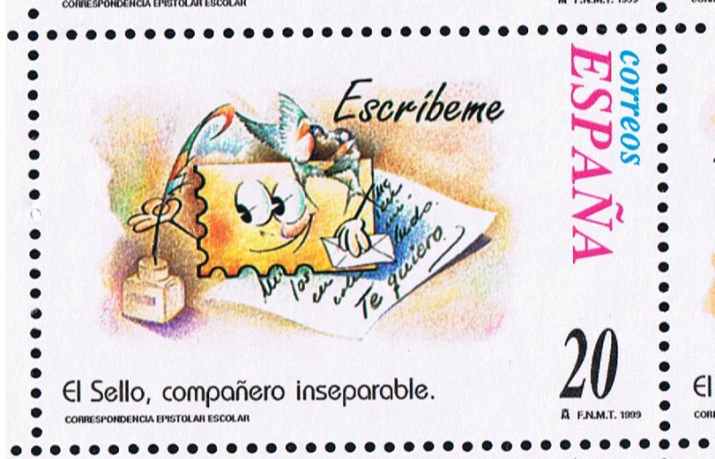 Edifil  3668  Correspondencia Epistolar Escolar.  El sello, compañero inseparable. 