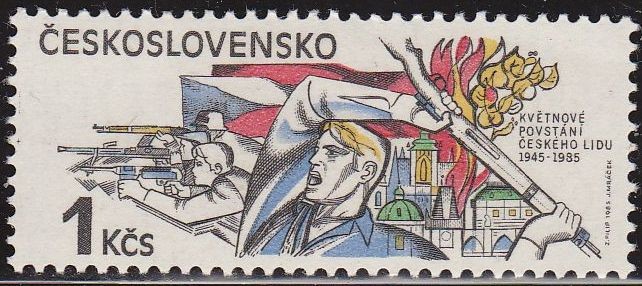 CHECOSLOVAQUIA 1985 Scott 2558 Sello Nuevo Aniv. Levantamiento Mayo 1945 Ceskolovensko Czechoslovaki