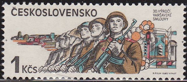 CHECOSLOVAQUIA 1985 Scott 2559 Sello Nuevo Aniv. Ejercito Sovietico en CSSR 1945 Ceskolovensko