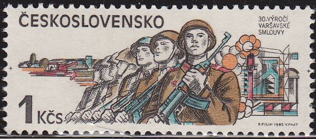 CHECOSLOVAQUIA 1985 Scott 2559 Sello Nuevo Aniv. Ejercito Sovietico en CSSR 1945 Ceskolovensko