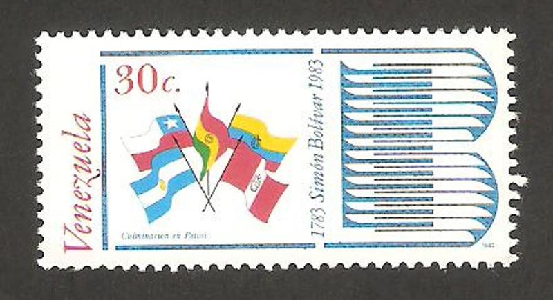 II centº del nacimiento de simón bolívar, banderas de países de América del Sur