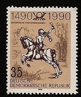 500 años de servicios postales - mensajero a caballo
