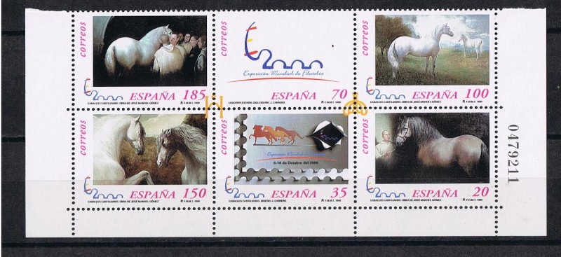 Edifil  MP. 67   Exposición Mundial de Filatelia ESPAÑA 2000   Ninipliego de 6 sellos