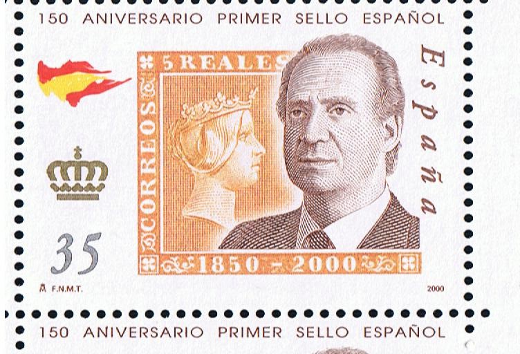 Edifil  3689  150 Aniver. del primer sello español.  