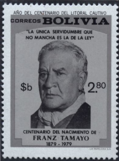 Conmemoracion del centenario del nacimiento de Franz Tamayo - sello_126440