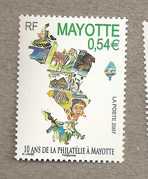 10 años de filatelia en Mayotte