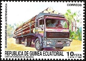 20 Aniversario de la Independencia - camión transportando madera