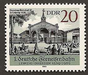 Ferrocarril Leipzig-Dresde 1839 - estación de Leipzig