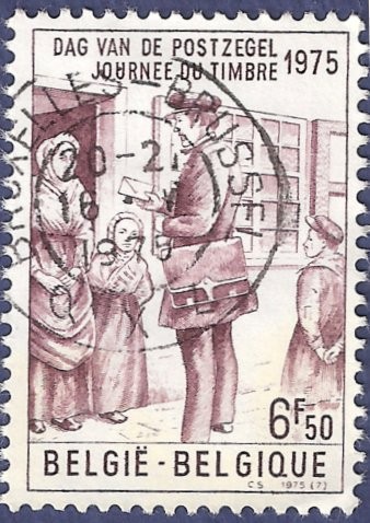 BÉLGICA Día del sello 1975 6,50