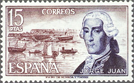 ESPAÑA 1974 (E2182) Personajes españoles: Jorge Juan 15p