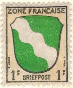 ALEMANIA 1945 Freimarken: Wappen der Lander der franzos. Zone und deutsche Dichter - Rheinland 1