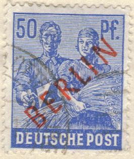 ALEMANIA 1948-9(M30)  Berlin impresion en rojo 50