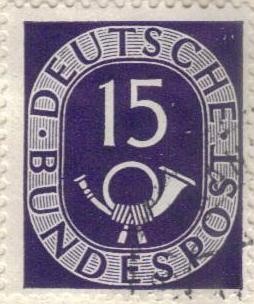 ALEMANIA 1951 (M129) Freimarken: Posthorn  15