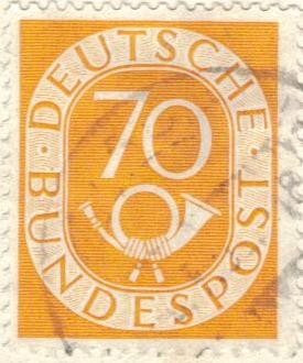 ALEMANIA 1951 (M136) Freimarken: Posthorn 70