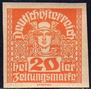 Austria 1920-1 Scott P39 Sello Nuevo Mercurio Osterreich 