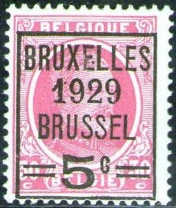 Belgica 1929 Scott 195 Sello Nuevo * Rey Leopoldo I Sobreimpresionado Belgique 