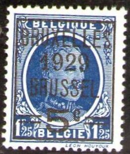 Belgica 1929 Scott 197 Sello Nuevo * Rey Leopoldo I Sobreimpresionado Belgique 