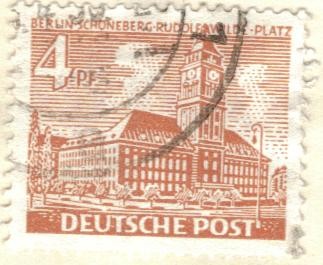 ALEMANIA 1949 Freimarken: Berliner Bauten - Schoneberger Rathaus 4