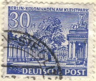 ALEMANIA 1949 Freimarken: Berliner Bauten - Berlin kolonmaden am kleistpark 30