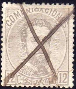 ESPAÑA 1872 122 Sello Reinado Amadeo I 12c Usado Espana Spain Espagne Spagna 