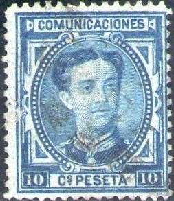 ESPAÑA 1876 175 Sello Alfonso XII 10c Usado Espana Spain Espagne Spagna 