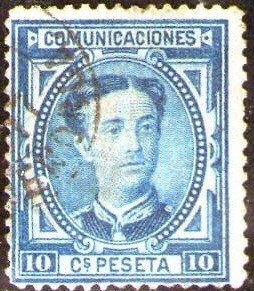 ESPAÑA 1876 175 Sello Alfonso XII 10c Usado Espana Spain Espagne Spagna 